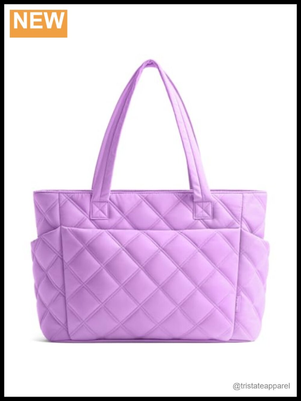 Quilted Puffer Tote Bag Lightweight Shoulder Bag with Zipper